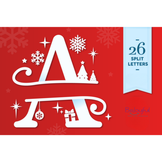 Christmas Split Letter Monogram Pillows