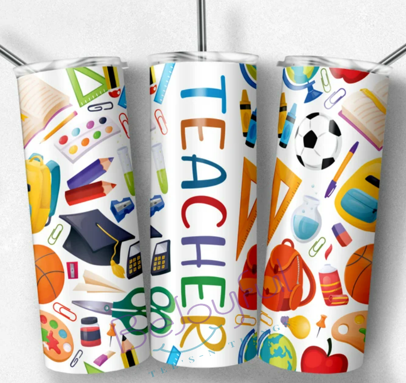 Teacher Design 2 Skinny Tumbler (20 oz)