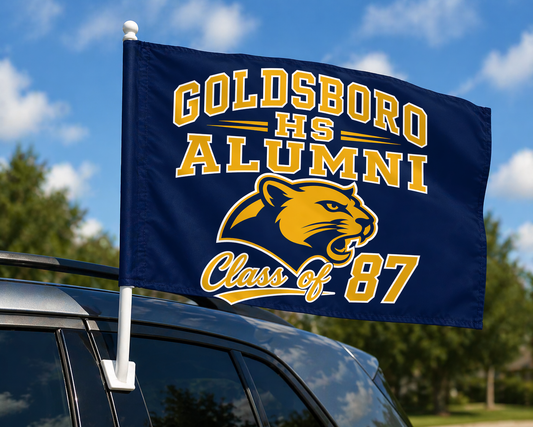 Goldsboro High School Alumni Class of 1987 Car Flag