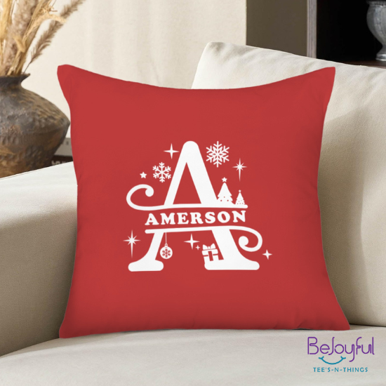 Personalized Monogram Christmas Pillows