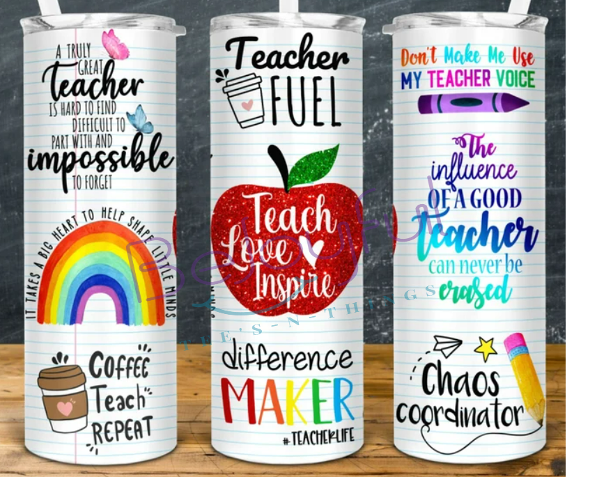 Teach Love Inspire Skinny Tumbler (20 oz)