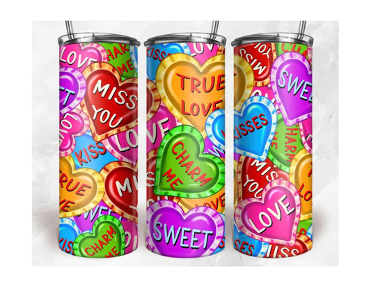 Valentine's Day Heart Skinny Tumbler (20 oz)